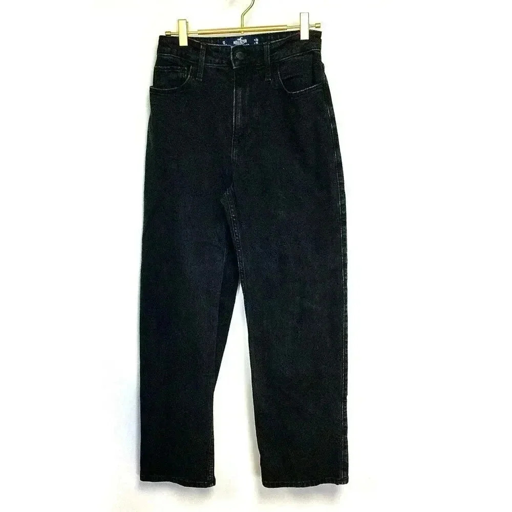 Hollister Womens Black Vintage Stretch Ultra High-Rise Dad Jeans Size W25‎ L29